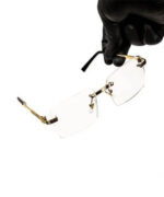 Chrome Hearts Diamond Cut Gold Frame Luxury Glasses