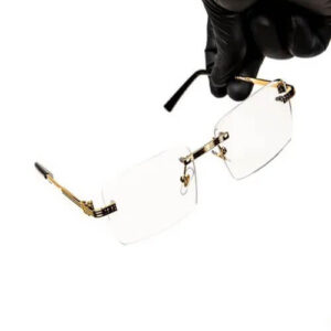 Chrome Hearts Diamond Cut Gold Frame Luxury Glasses