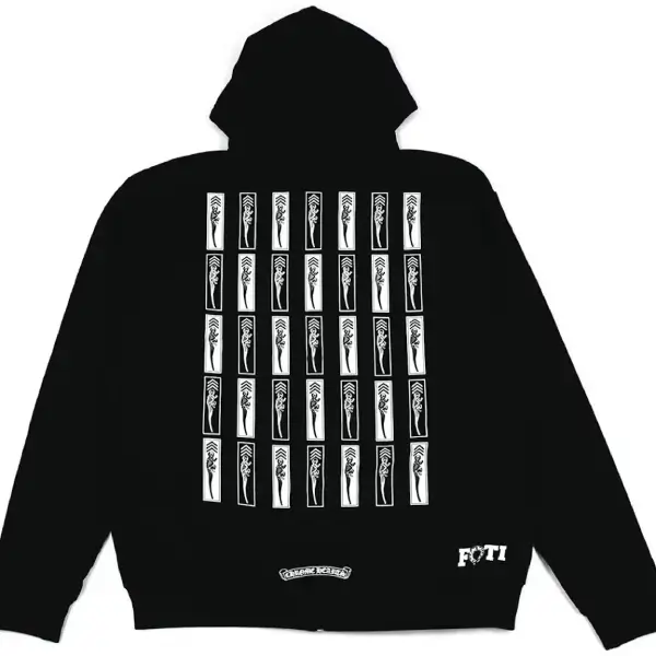 Chrome Hearts Foti Jarvis Block Zip Up Hoodie Black Chrome Hearts Foti Jarvis Block Zip Up Hoodie Black