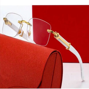 Chrome Hearts Luxury White Square Frame Glasses