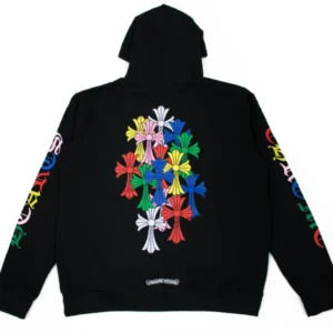 Chrome Hearts Multi Color Cross Cemetery Hoodie Black