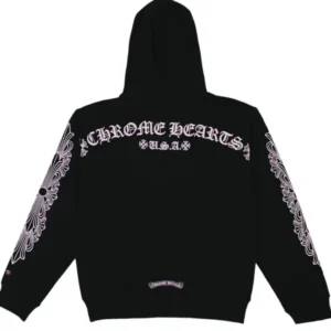 Chrome Hearts Matty Boy Shoulder Logo Hoodie Black/Pink