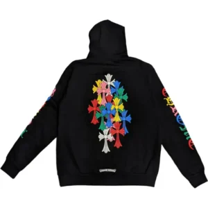 Chrome Hearts Multi Color Cross Cemetery Zip Up Hoodie Black