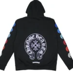 Chrome Hearts Multi color Horseshoe Logo Zip Up Hoodie Black
