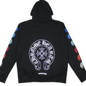 Chrome Hearts Multi color Horseshoe Logo Zip Up Hoodie Black