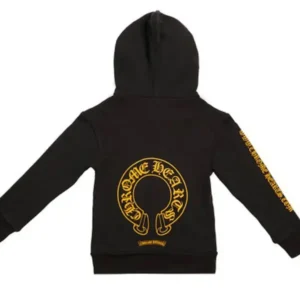 Chrome Hearts Online Exclusive Kids Zip Up Hoodie Black/Yellow