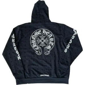 Chrome Hearts Plus Cross Allover Print With Horseshoe Logo Hoodie Black