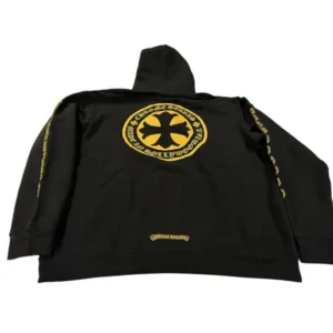 Chrome Hearts Plus Logo Pullover Hoodie Black/Yellow