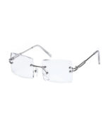 Chrome Hearts Rectangle Silver Frame Retro Hip Hop Clear Lens