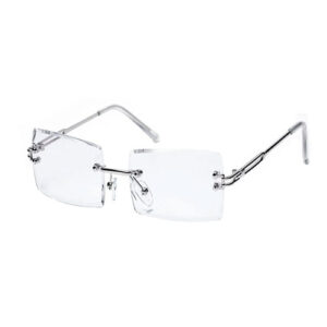 Chrome Hearts Rectangle Silver Frame Retro Hip Hop Clear Lens