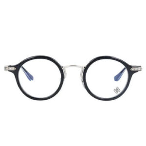 Chrome Hearts Round Black Frame Bra-Gile Glasses