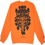 Chrome Hearts Vine Dagger Crewneck Sweatshirt Orange/Black