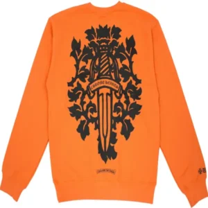 Chrome Hearts Vine Dagger Crewneck Sweatshirt Orange/Black