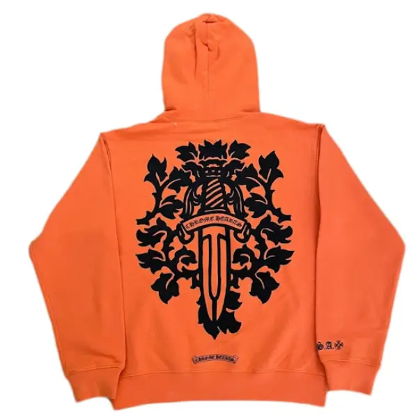Chrome-Hearts-Vine-Dagger-Hoodie-Orange_Black Chrome Hearts Vine Dagger Hoodie Orange/Black