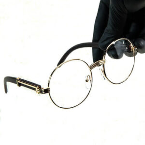 Chrome Hearts Woodgrain Gold Round Eyewear Glasses