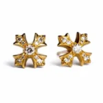 Chrome Hearts 22k Gold Ch Plus Stud Earrings