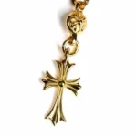 Chrome Hearts 22k Gold Cross With One Gold Ball Charm