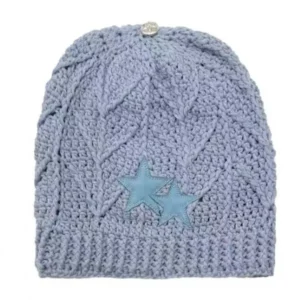 Chrome Hearts Baby Blue Hand Woven Cashmere Star Patch Beanie