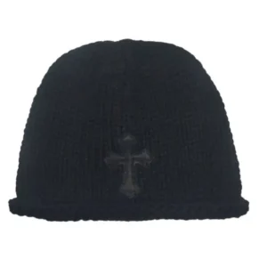 Chrome Hearts Cashmere Cross Black Beanie For Kids