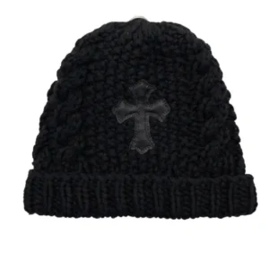 Chrome Hearts Cross Patch Black Beanie For Kids