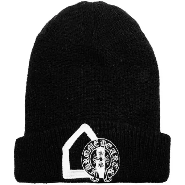 Chrome Hearts DSM Embroidered Horseshoe Black Cashmere Beanie Chrome Hearts DSM Embroidered Horseshoe Black Cashmere Beanie