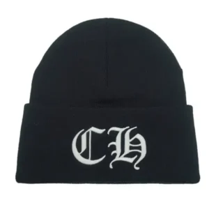 Chrome Hearts Embroidered CH Logo Black Beanie