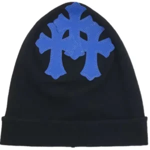 Chrome Hearts Triple Blue Cross Patch Cashmere Beanie
