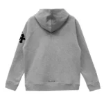 Chrome Hearts Triple Cross Leather Patch Grey Pullover Hoodie