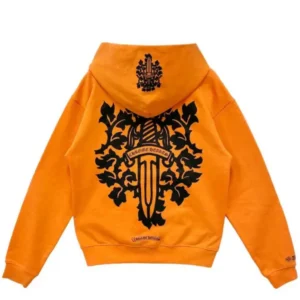 Chrome Hearts Vine Dagger Logo Orange Pullover Hoodie