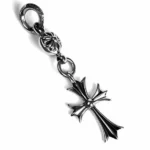 Chrome Hearts Tiny Cross With One Silver Ball Charm