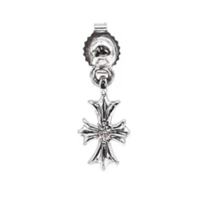 Chrome Hearts 18K White Gold Diamonds Cross Earring Drop