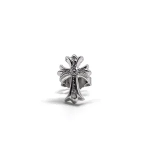 Chrome Hearts 18K White Gold Diamonds Cross Earring Stud