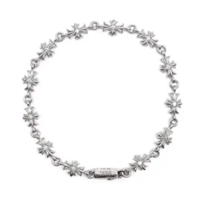 Chrome Hearts 18K White Gold Diamonds Tiny E Bracelet