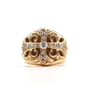 Chrome Hearts 22K Gold Diamonds Keeper Ring