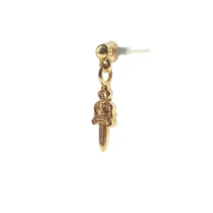 Chrome Hearts 22k Gold Dagger Earring Drop