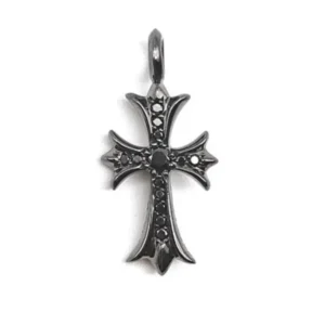 Chrome Hearts Black Rhodium Silver Cross Pendant