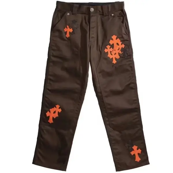 Chrome Hearts Brown Orange Cross Patch Carpenter Pants Chrome Hearts Brown Orange Cross Patch Carpenter Pants