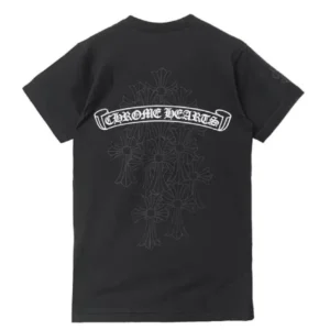 Chrome Hearts Cross Pattern Scroll Logo Short Sleeve Tee