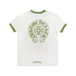 Chrome Hearts Green＆White Horseshoe Logo Short Sleeve Tee