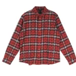 Chrome Hearts LOOSE END Blue Monogram Cross Flannel Shirt