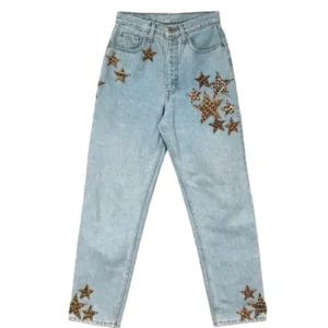 Chrome Hearts Leopard Star Patches Denim Jeans