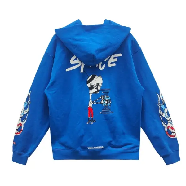 Chrome Hearts Matty Boy SPACE Logo Blue Hoodie Back Chrome Hearts Matty Boy SPACE Logo Blue Hoodie