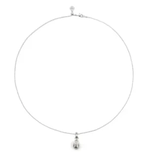 Chrome Hearts Mikimoto 18K White Gold Cross Pearl Necklace