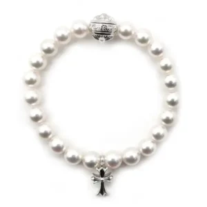 Chrome Hearts Mikimoto White Pearl Bracelet