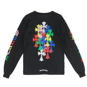 Chrome Hearts Multi Color Cross Logo Black Long Sleeve T-shirt