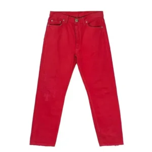 Chrome Hearts Red Cross Leather Patch Jeans
