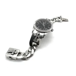 Chrome Hearts Rolex Air King Dial Silver Diamonds Babyfat Watch Strap