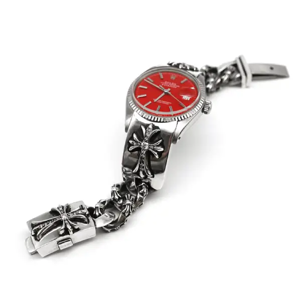 Chrome Hearts Rolex Dial Tiny Fancy Link Watch Strap Chrome Hearts Rolex Dial Tiny Fancy Link Watch Strap