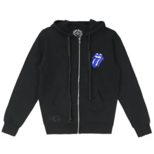 Chrome Hearts Rolling Stone Horseshoe Logo Zip Up Hoodie