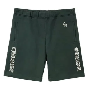 Chrome Hearts Script Logo Embroidered Dark Green Shorts